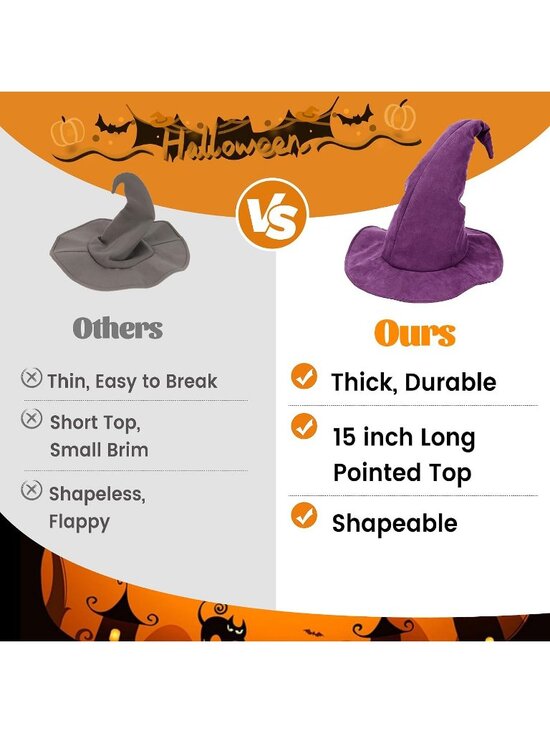 Wizard Mesh Purple Hat for Adult Halloween Costume Witch Cosplay Accessory main image 5
